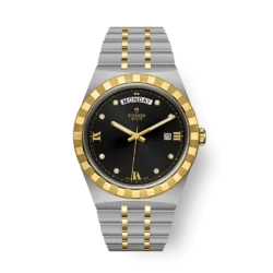 TUDOR ROYAL GOLD-SET BLACK DIAL DATE/DAY 41 MM m28603-0005