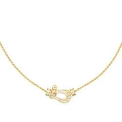 Pendentif FRED Force 10 or jaune MM serti de 32 diamants