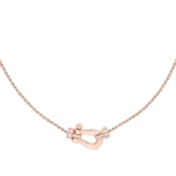 Pendentif FRED Force 10 or rose MM serti de 16 diamants