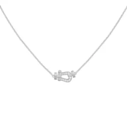 Pendentif FRED Force 10 PM en or blanc serti de 14 diamants