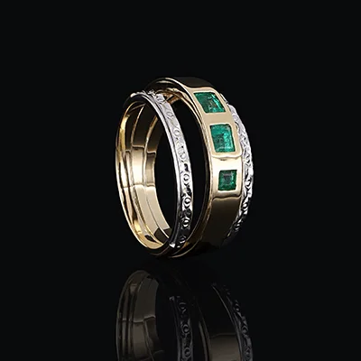 Bague or jaune et or blanc