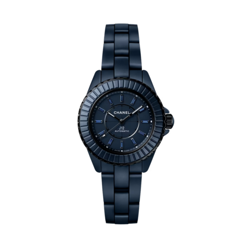 Montre CHANEL J12 bleu index saphirs 33 mm calibre 12.1