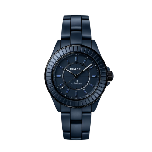 Montre CHANEL J12 bleu index saphirs 38 mm calibre 12.1