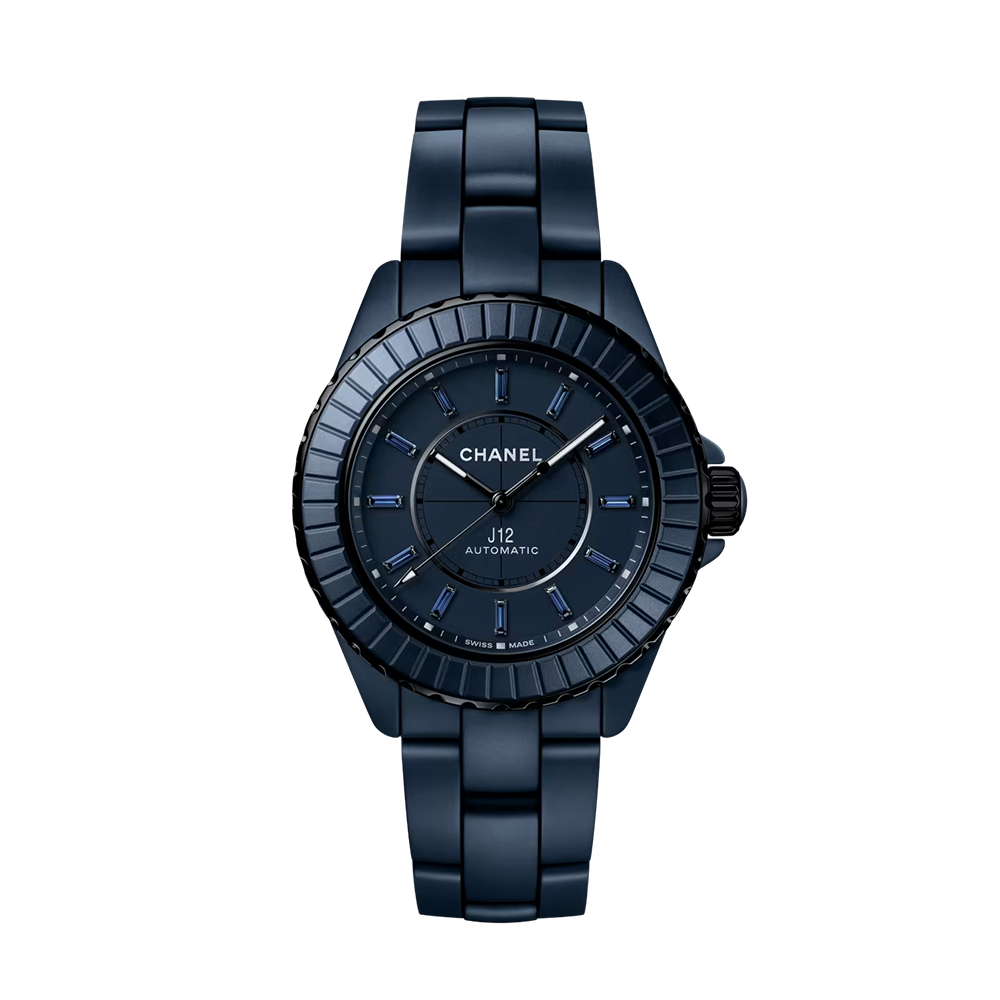 Montre CHANEL J12 bleu index saphirs 38 mm calibre 12.1
