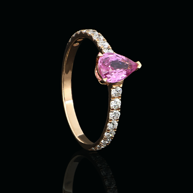 Bague de fiançailles saphir rose