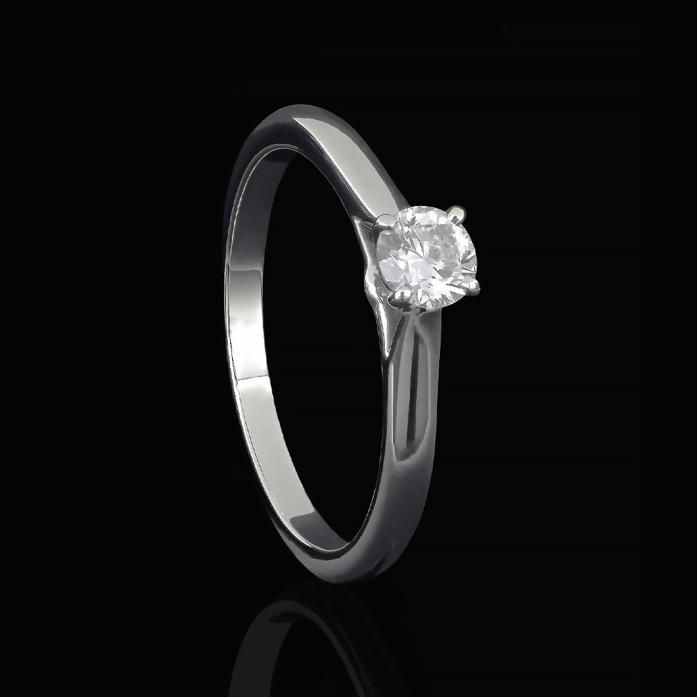 Solitaire or blanc diamant blanc