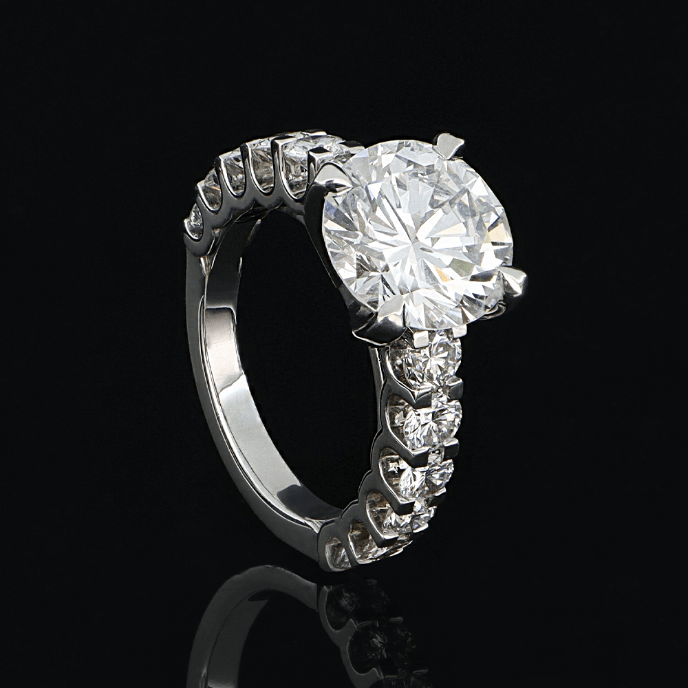 Solitaire or blanc diamants blancs