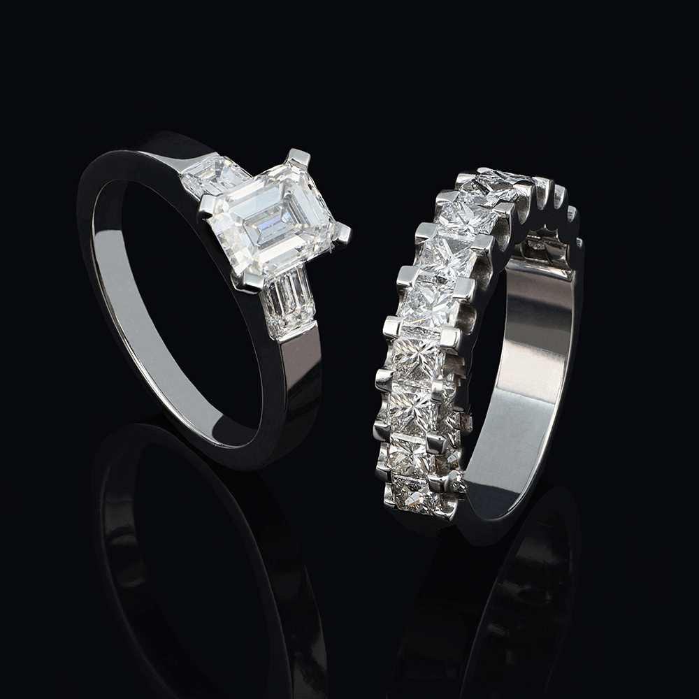 Solitaire or blanc diamant