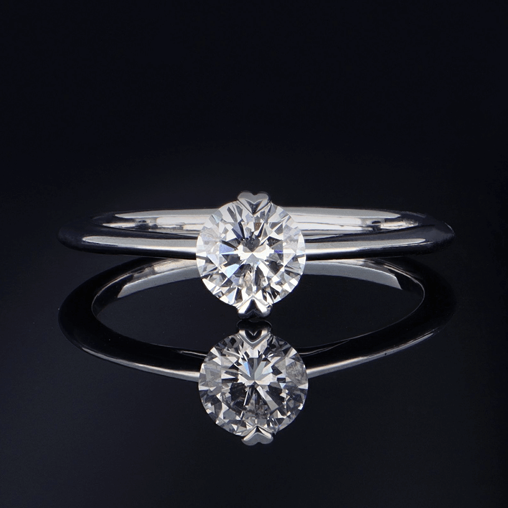 Solitaire or blanc diamant blanc