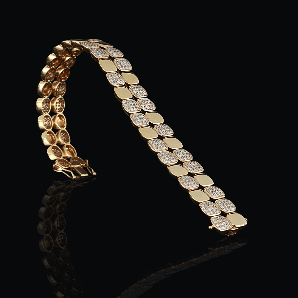 Bracelet or jaune diamants blancs