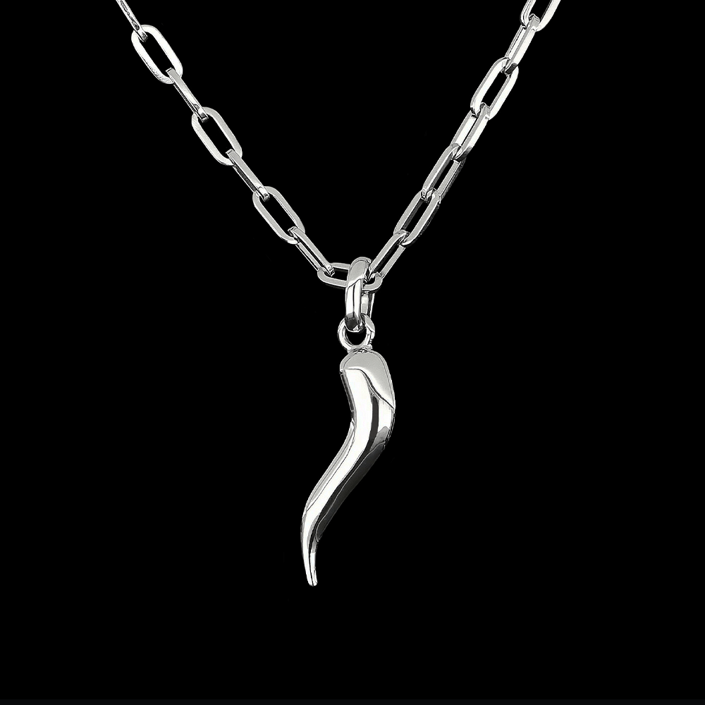 White gold chili pepper pendant