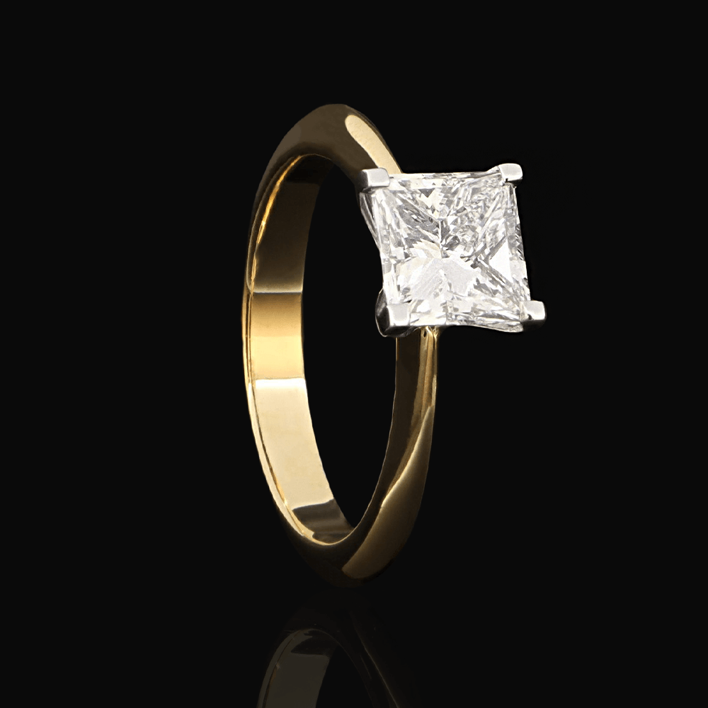 Solitaire or blanc diamant blanc